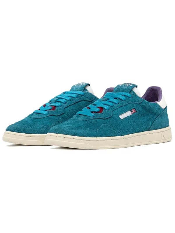 Кроссовки new flat low suede 'zafiro and white alyssum' Autry — изображение 2 из 4, белый/красный