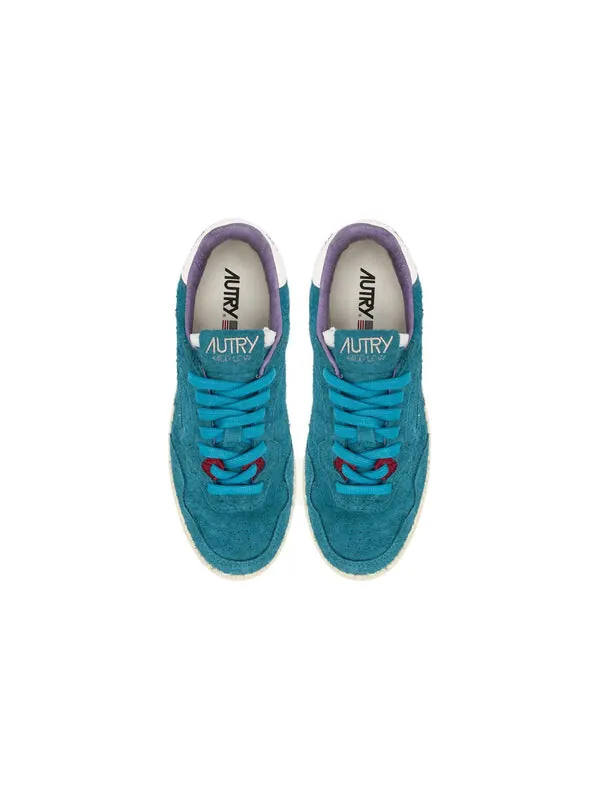 Кроссовки new flat low suede 'zafiro and white alyssum' Autry — изображение 3 из 4, белый/красный