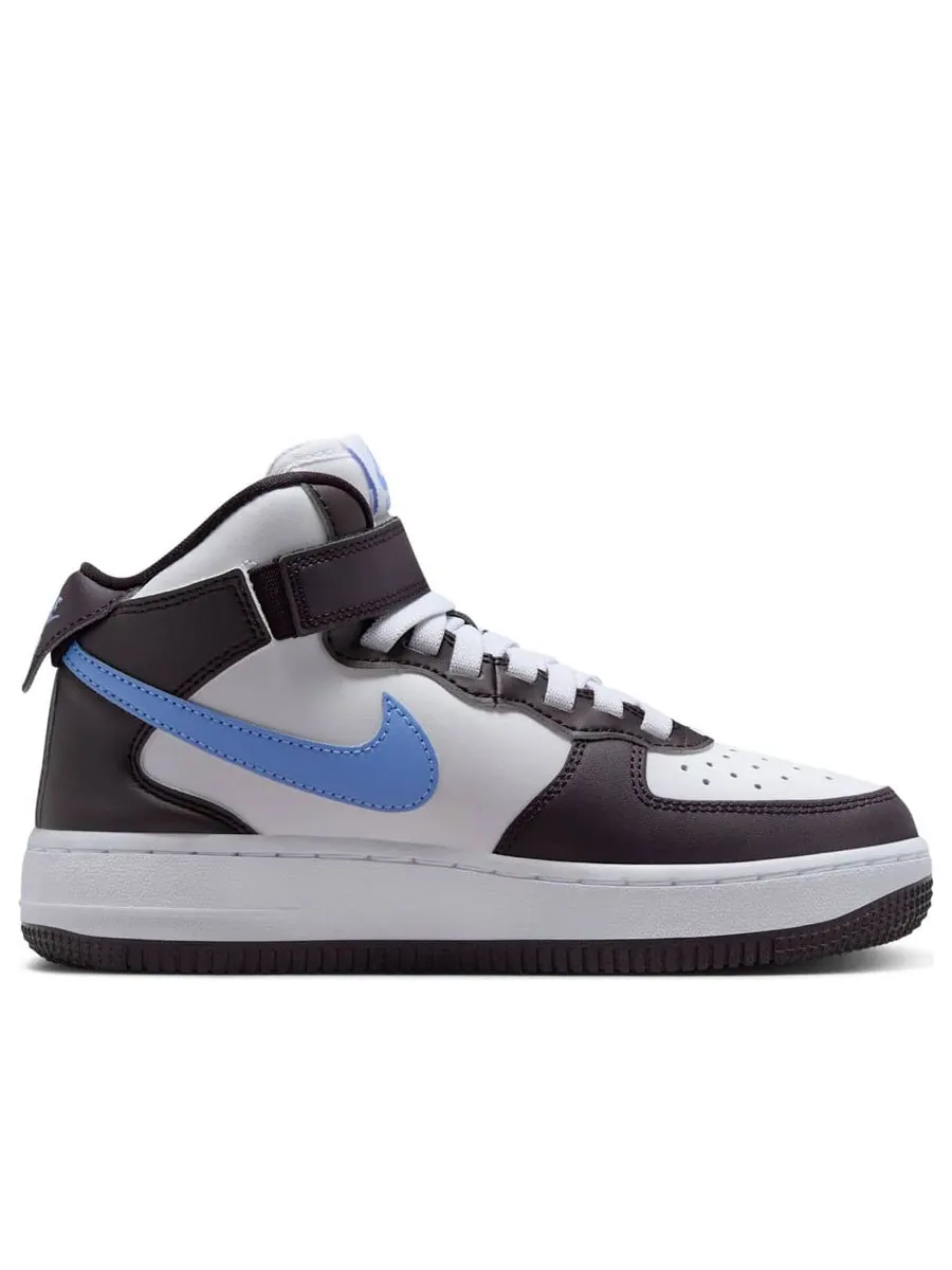 Кроссовки (GS) Nike Air Force 1 Mid EasyOn 'Burgundy Ash White Royal' — изображение 2 из 6, белый