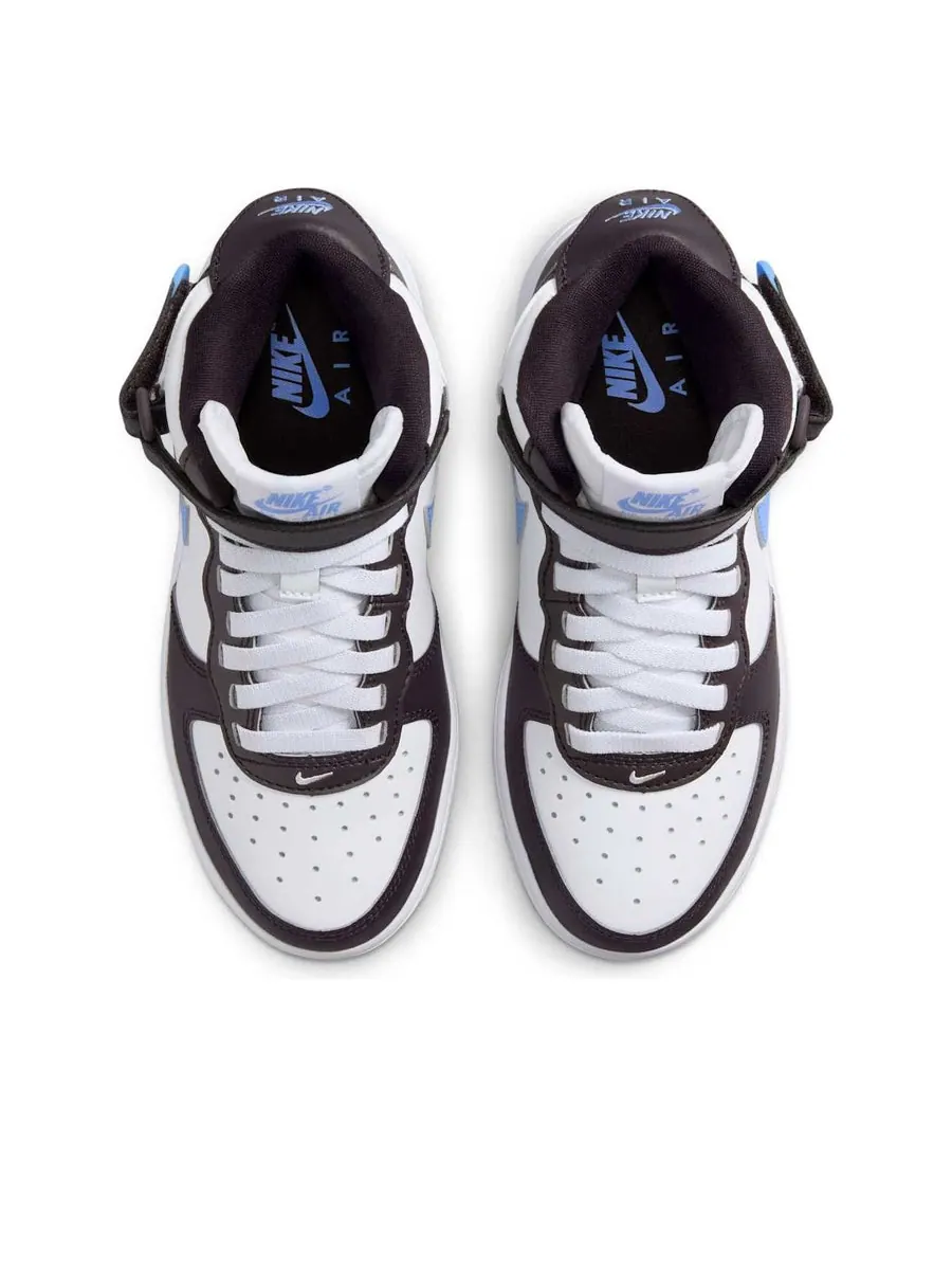Кроссовки (GS) Nike Air Force 1 Mid EasyOn 'Burgundy Ash White Royal' — изображение 4 из 6, белый