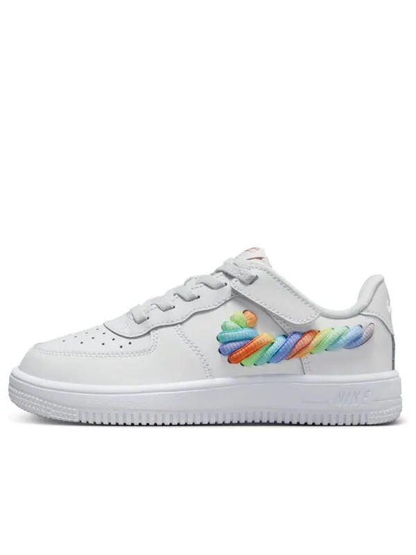 Кроссовки force 1 low lv8 easyon 'rainbow lace swoosh' Nike — изображение 1 из 4, белый//зеленый/мульти