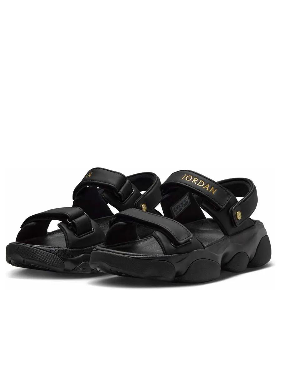 Сандалии (WMNS) Air Jordan Deja Sandals 'Black Metallic Gold' — изображение 3 из 6, черный