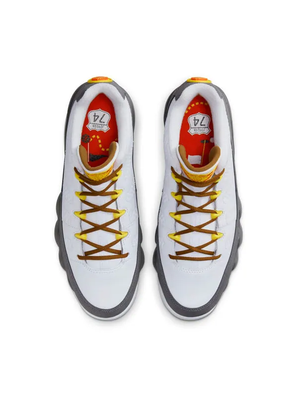 Кроссовки 9 низкие гольф Air Jordan — изображение 4 из 4, белый/серый--золотистый