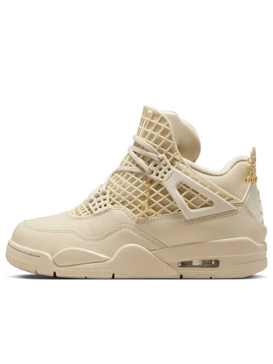 Кроссовки (WMNS) Air Jordan 4 Retro 'Net Rattan' — изображение 1 из 6, бежевый