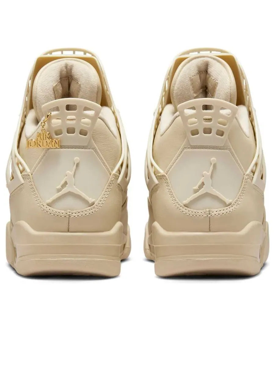 Кроссовки (WMNS) Air Jordan 4 Retro 'Net Rattan' — изображение 5 из 6, бежевый