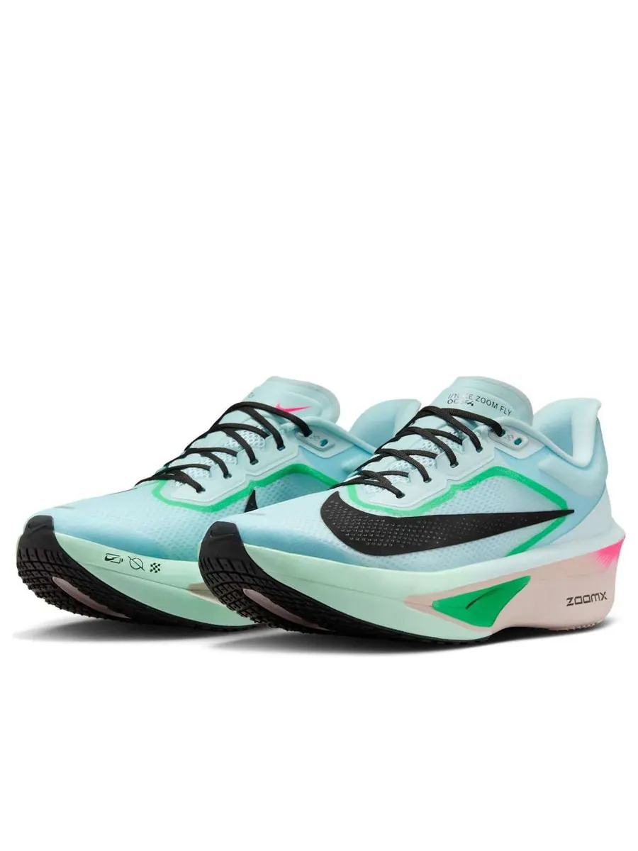 Кроссовки Nike Zoom Fly 6 'Glacier Ice Hyper Pink Green Shock Black' — изображение 4 из 6, зеленый
