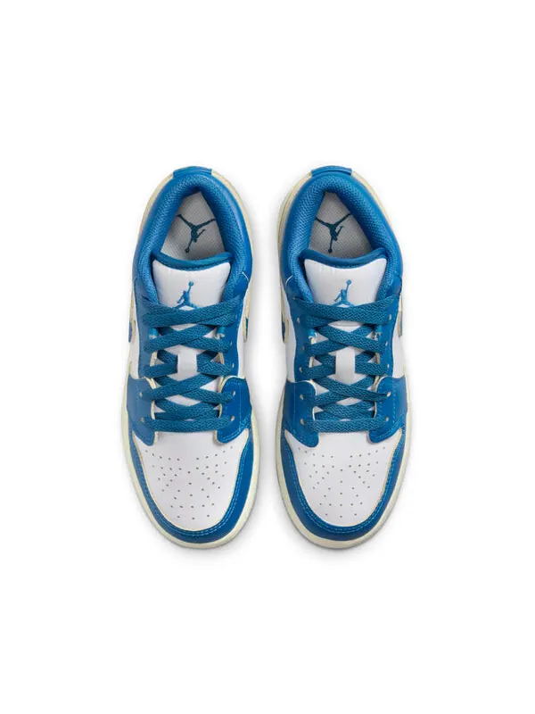 Кроссовки 1 low se Air Jordan — изображение 4 из 4, белый/синий/синий серый