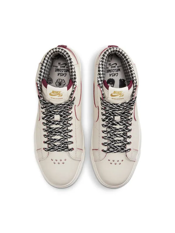 Кроссовки Nike x Welcome Skateboarding Zoom Blazer Mid SB 'Casa Welcome Madrid', цвет sail/dark — изображение 3 из 4