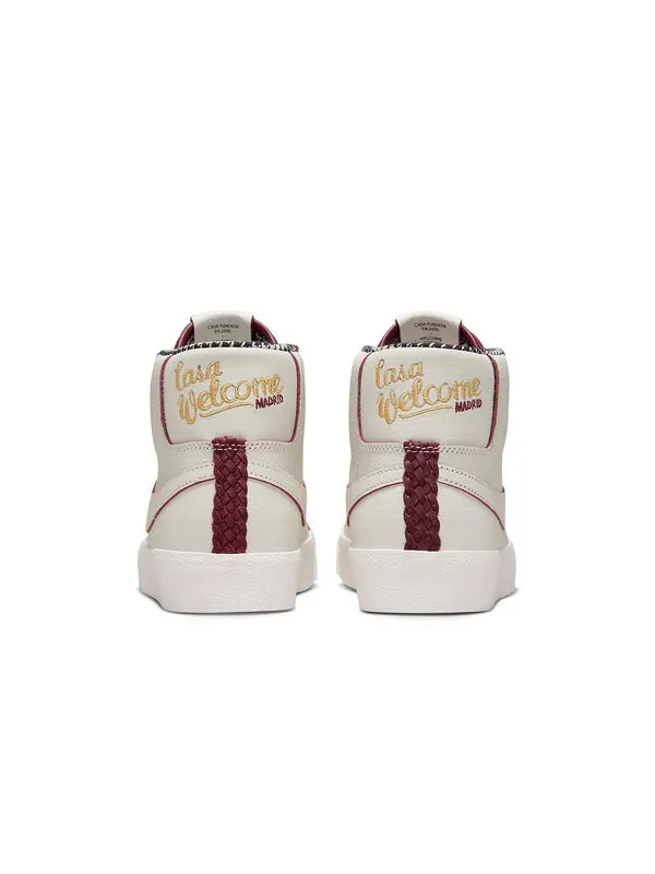 Кроссовки Nike x Welcome Skateboarding Zoom Blazer Mid SB 'Casa Welcome Madrid', цвет sail/dark — изображение 4 из 4
