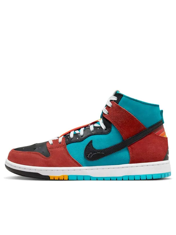 Кроссовки x di'orr greenwood sb dunk hi decon qs 'turquoise blue red' Nike — изображение 1 из 4, синий/черный/красный