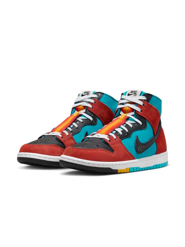 Кроссовки x di'orr greenwood sb dunk hi decon qs 'turquoise blue red' Nike — изображение 2 из 4, синий/черный/красный