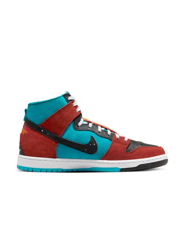 Кроссовки x di'orr greenwood sb dunk hi decon qs 'turquoise blue red' Nike — изображение 4 из 4, синий/черный/красный