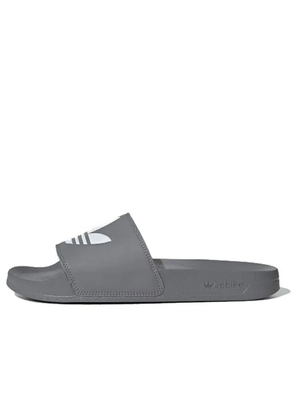 Тапочки adilette lite slides 'trefoil logo - grey' Adidas — изображение 1 из 4, серый