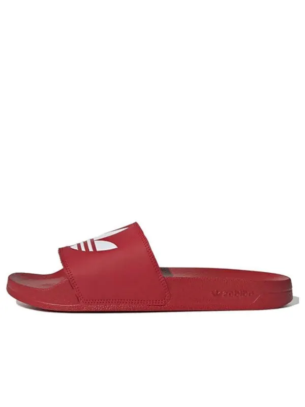 Тапочки adilette lite slides 'trefoil logo - scarlet' Adidas — изображение 1 из 4, красный