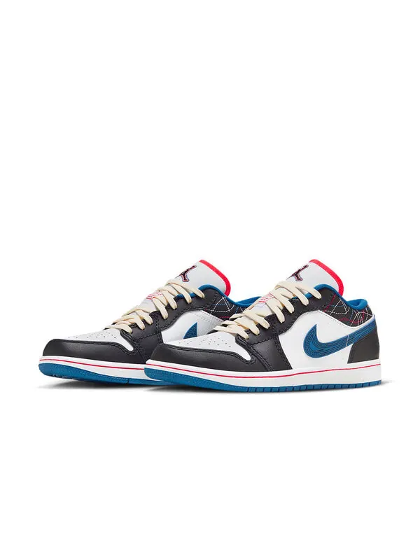 Кроссовки Air Jordan 1 Low 'White Industrial Blue Siren Red' — изображение 2 из 4