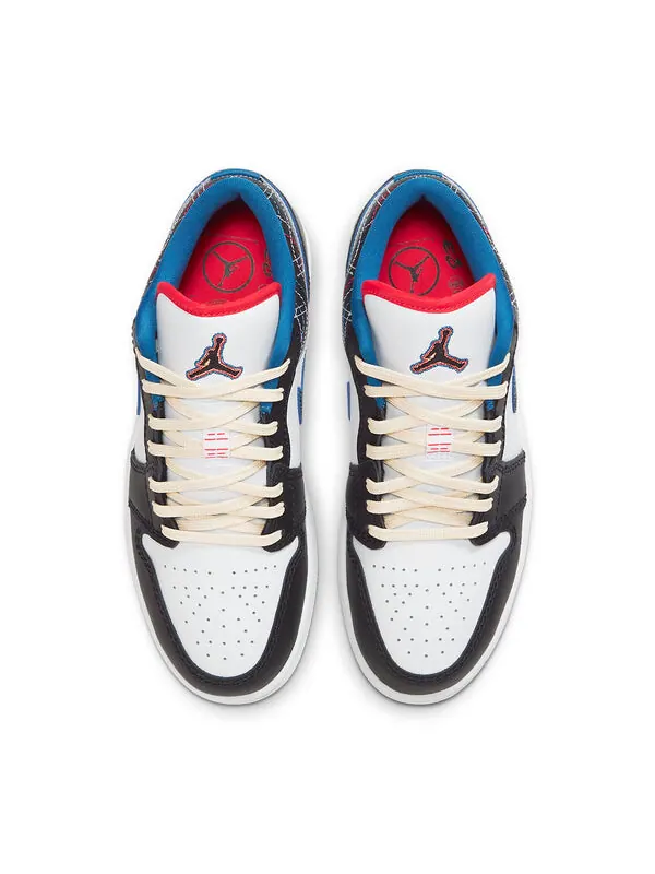 Кроссовки Air Jordan 1 Low 'White Industrial Blue Siren Red' — изображение 3 из 4
