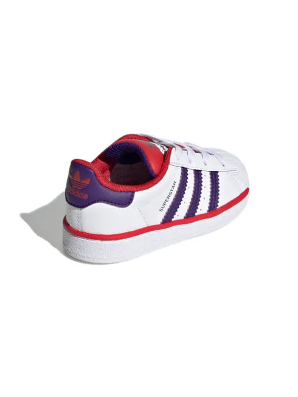Кроссовки оригиналы суперзвезда el i Adidas — изображение 4 из 4, белый/фиолетовый/красный