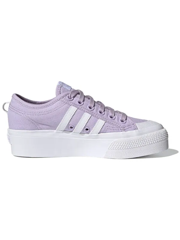 Кроссовки оригинальные nizza platform Adidas — изображение 2 из 4, фиолетовый/белый