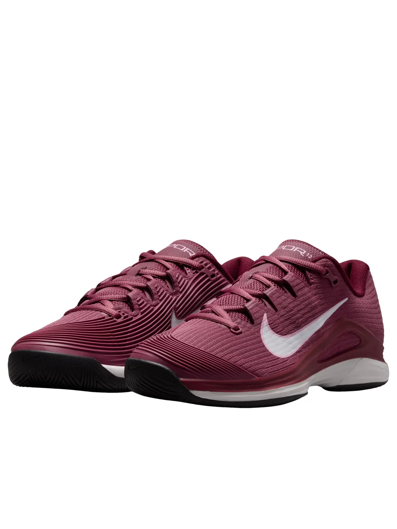 Женские теннисные кроссовки с шнуровкой Nike Vapor 12 Pink Smoke Best Gray — изображение 6 из 6, бордовый