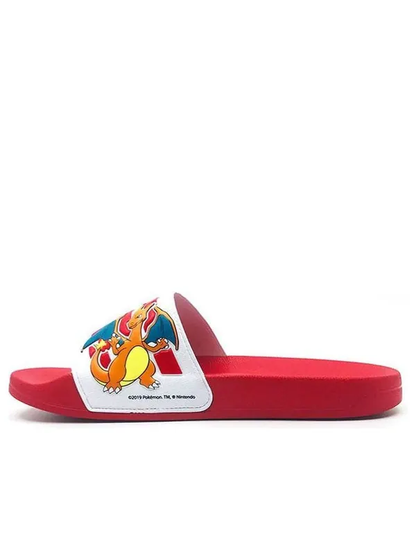 Тапочки pokmon x neo adilette shower red shoe 'red white' Adidas — изображение 1 из 4, красный/белый