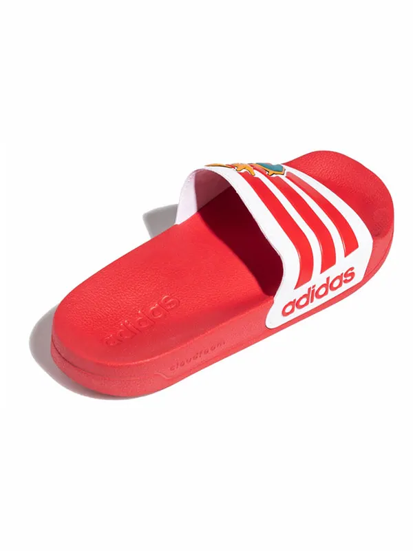 Тапочки pokmon x neo adilette shower red shoe 'red white' Adidas — изображение 2 из 4, красный/белый