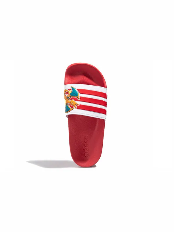 Тапочки pokmon x neo adilette shower red shoe 'red white' Adidas — изображение 3 из 4, красный/белый