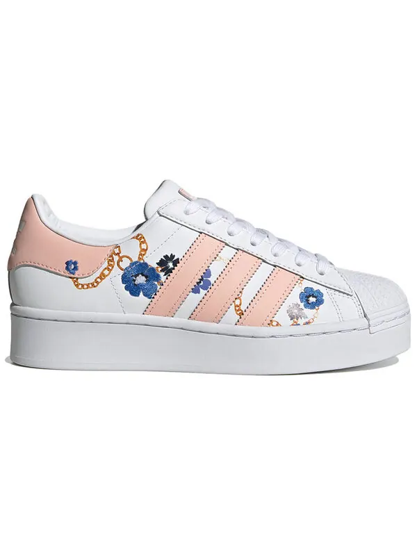 Кроссовки суперзвезда смелый Adidas — изображение 2 из 4, белый/розовый