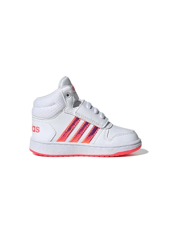 Кроссовки neo hoops 2.0 средние Adidas — изображение 2 из 4, белый/розовый