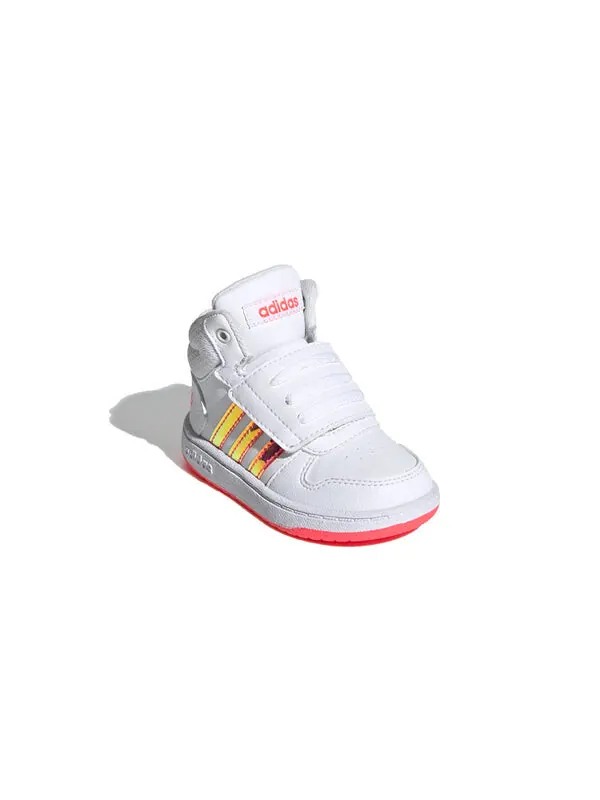 Кроссовки neo hoops 2.0 средние Adidas — изображение 3 из 4, белый/розовый