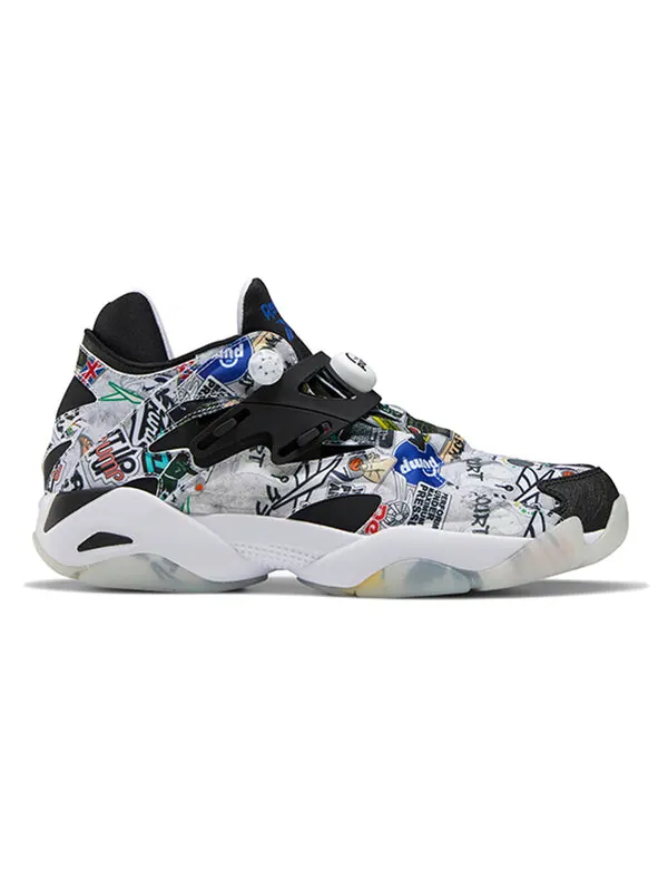 Кроссовки pump court 'sticker city - white black' Reebok — изображение 2 из 4, белый