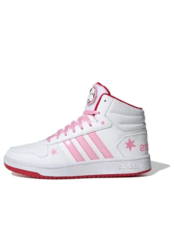 Кроссовки neo hoops 2.0 средние Adidas — изображение 1 из 4, белый/розовый