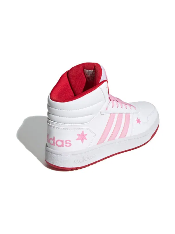 Кроссовки neo hoops 2.0 средние Adidas — изображение 3 из 4, белый/розовый