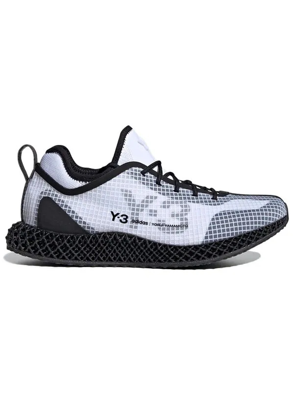 Кроссовки adidas Y-3 Runner 4D IO 'White Black' — изображение 2 из 4, белый/черный