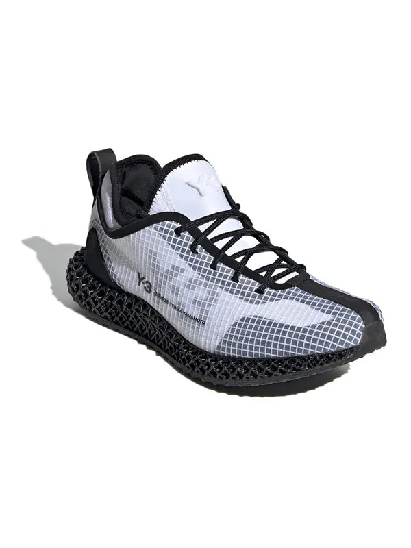 Кроссовки adidas Y-3 Runner 4D IO 'White Black' — изображение 3 из 4, белый/черный