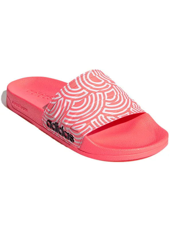 Тапочки adilette shower slipper pink/white Adidas — изображение 3 из 4, розовый/синий