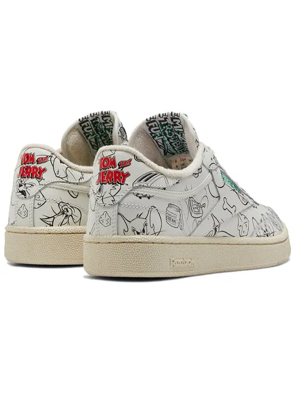 Кроссовки x tom & jerry club c 'sketch' Reebok — изображение 4 из 4, бежевый