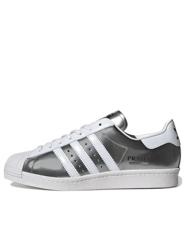 Кроссовки superstar x prada shoes Adidas — изображение 1 из 4, серебряный