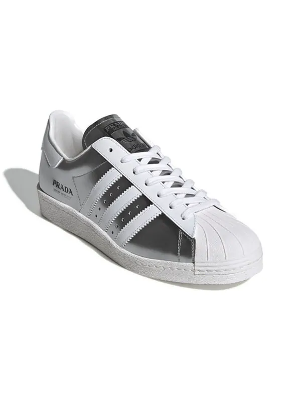 Кроссовки superstar x prada shoes Adidas — изображение 3 из 4, серебряный