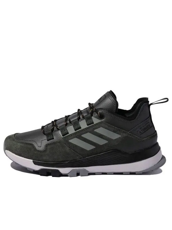 Кроссовки Adidas Terrex Hikster Leather Shoes 'Black Green' — изображение 1 из 4, зеленый
