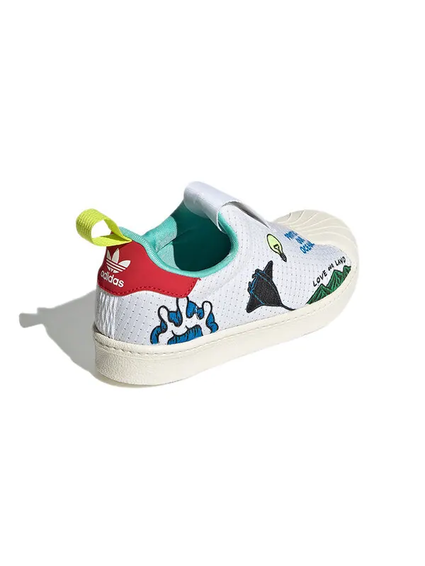 Кроссовки aaron kai x superstar 360 primeblue j Adidas — изображение 4 из 4, белый/зеленый/синий