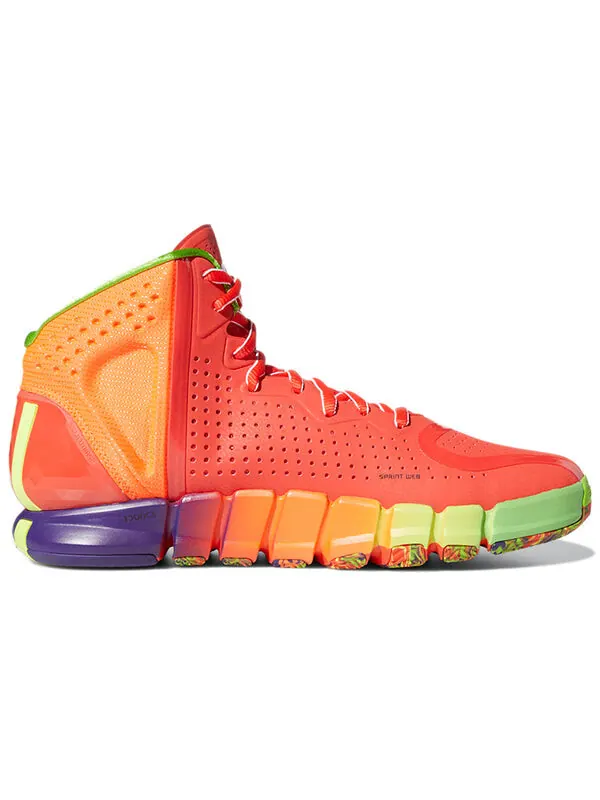Кроссовки d rose 4 рестомод Adidas — изображение 2 из 4, красный/оранжевый/желтый