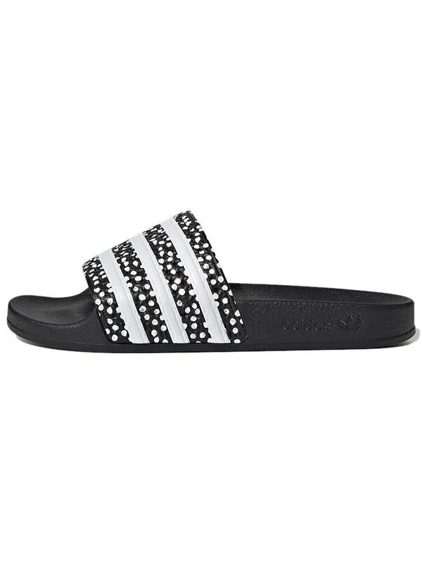 Тапочки adilette слайды Adidas — изображение 2 из 4, черный/белый