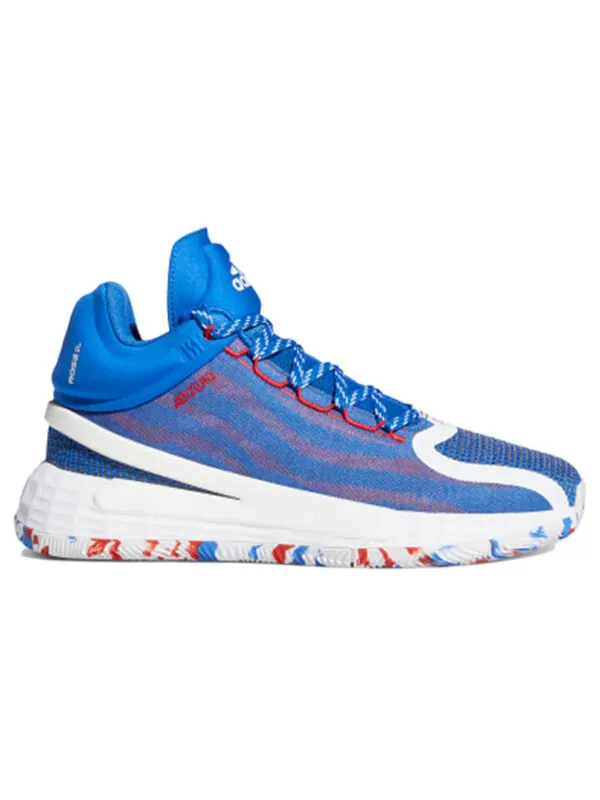 Кроссовки d rose 11 'fast don't lie - blue' Adidas — изображение 2 из 4, синий/белый/красный