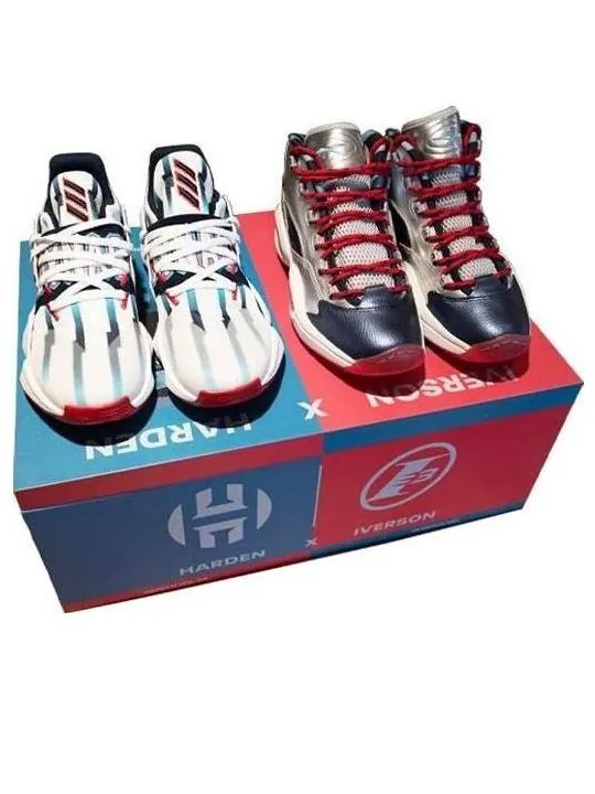 Кроссовки harden x reebok iveerson Adidas — изображение 1 из 4, белый/синий/красный