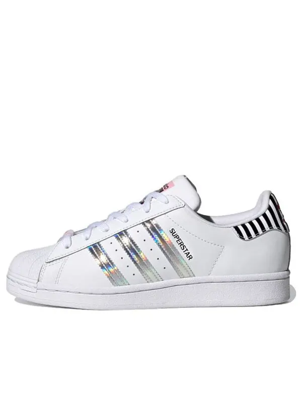 Кроссовки Adidas Superstar с голографическими полосками — изображение 1 из 4, белый/серебристый/черный