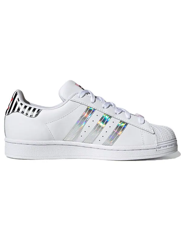 Кроссовки Adidas Superstar с голографическими полосками — изображение 2 из 4, белый/серебристый/черный