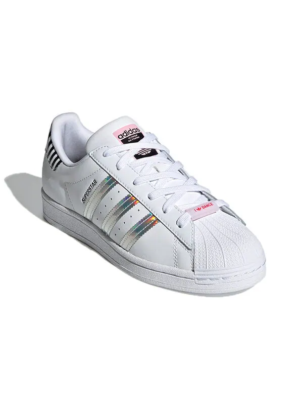Кроссовки Adidas Superstar с голографическими полосками — изображение 3 из 4, белый/серебристый/черный