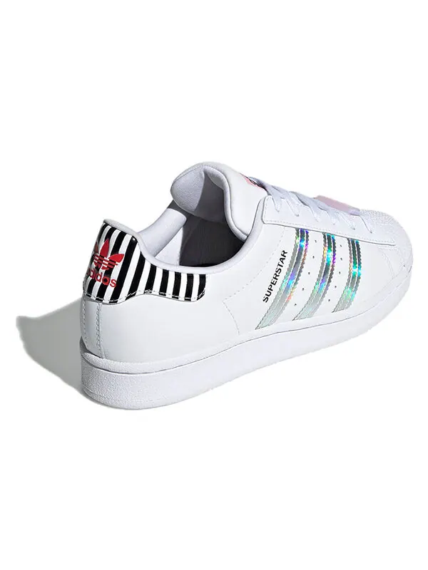 Кроссовки Adidas Superstar с голографическими полосками — изображение 4 из 4, белый/серебристый/черный