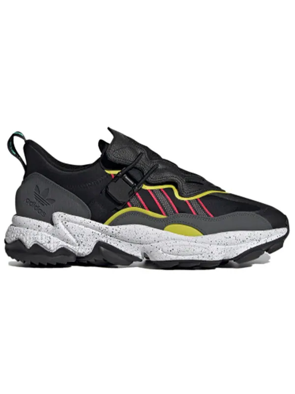 Кроссовки оригиналы ozweego флипшилд Adidas — изображение 2 из 4, черный/белый/желтый