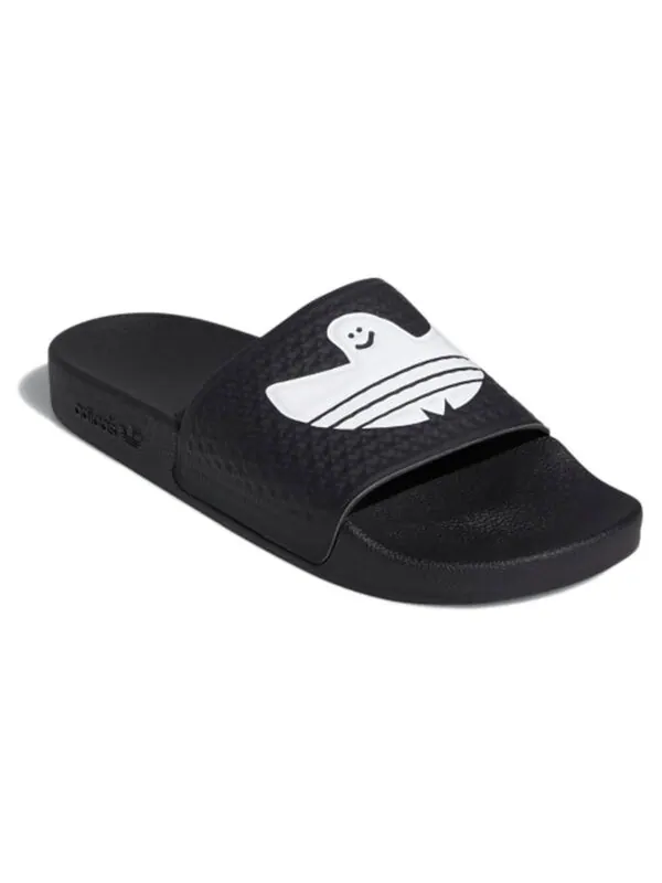 Тапочки shmoofoil slides 'black white' Adidas — изображение 3 из 4, черный/белый/белый